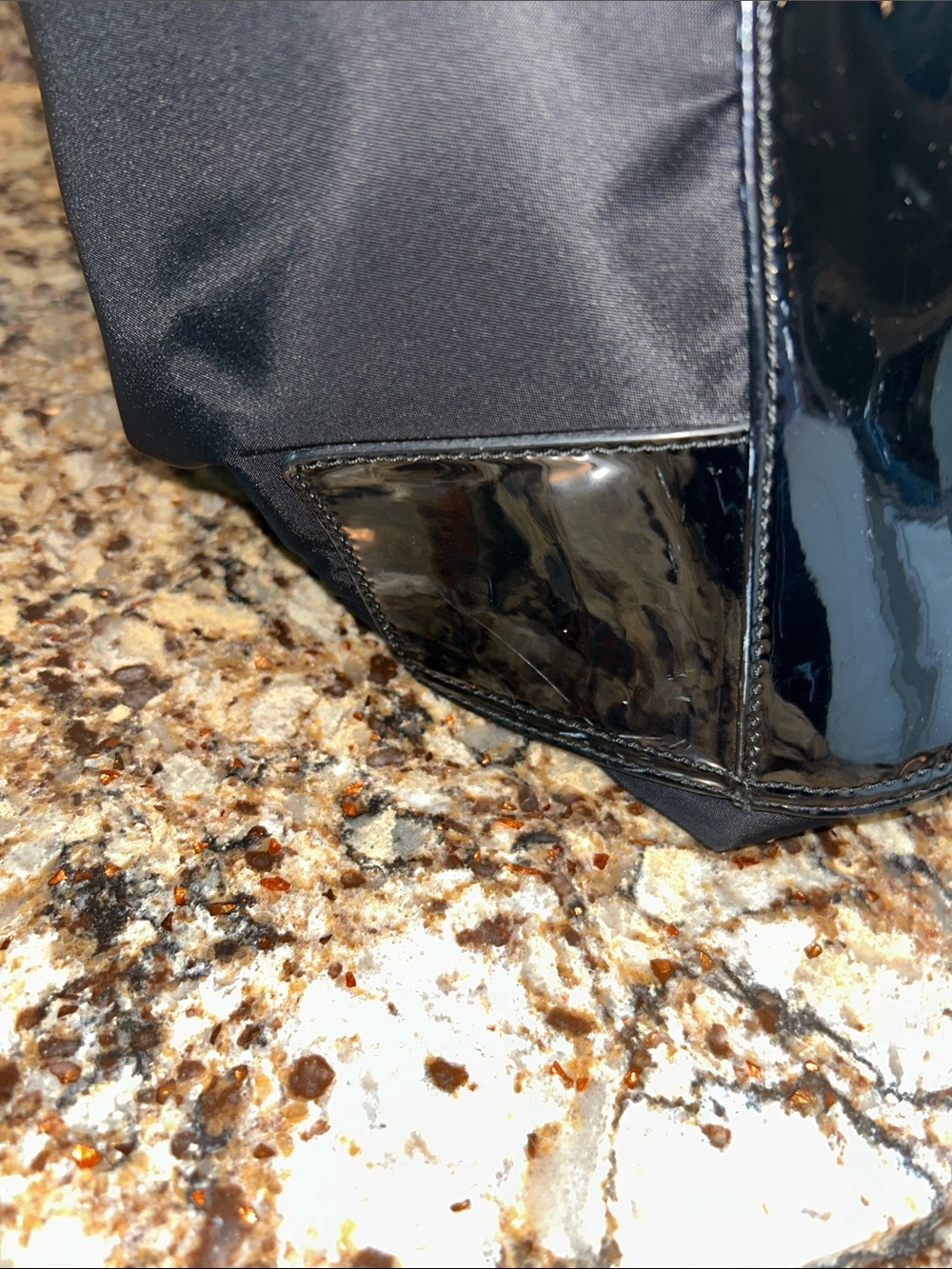 Tory Burch Black Nylon Tote with Patent Logo Detail - Picture 10 of 16